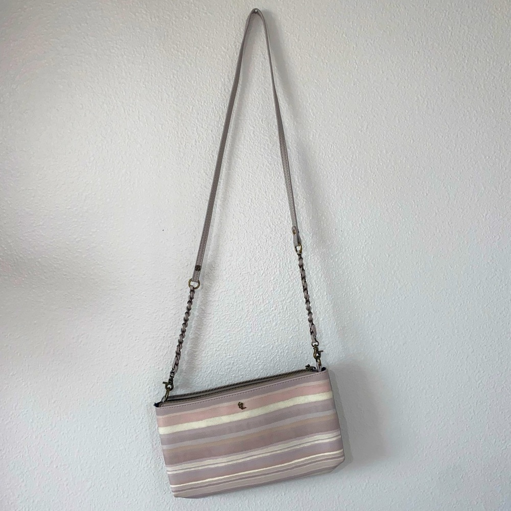 NWOT ElliotLucca handbag crossbody light purple leather pink cream luca